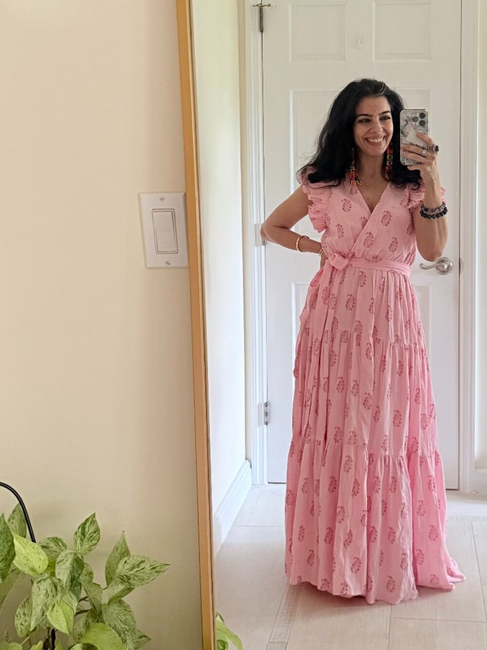 A Loves A cotton pink maxi sleeveless dress